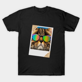 Cool Rainbow Glasses Cat Funny Happy Witty Joke Sarcastic Spiritual Animal Birthday Gift T-Shirt